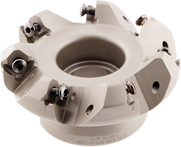 Iscar 3104645 3" Cut Diam, 1" Arbor Hole, 0.138" Max Depth of Cut, 45° Indexable Chamfer & Angle Face Mill Image