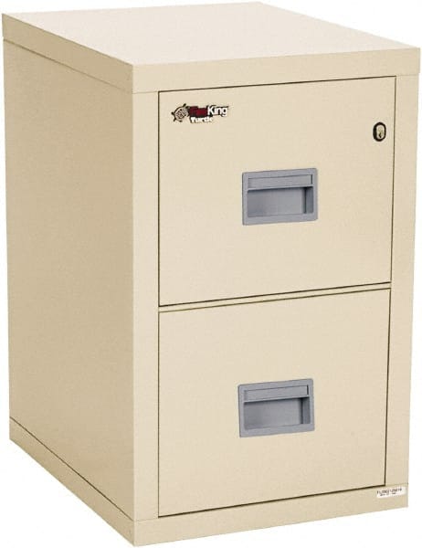 Vertical File Cabinet: 2 Drawers, Steel, Parchment