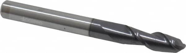 Accupro 12177041 Ball End Mill: 0.25" Dia, 0.75" LOC, 2 Flute, Solid Carbide 