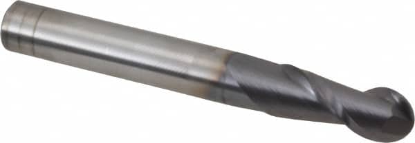 Accupro 12177045 Ball End Mill: 0.3125" Dia, 0.8125" LOC, 2 Flute, Solid Carbide 