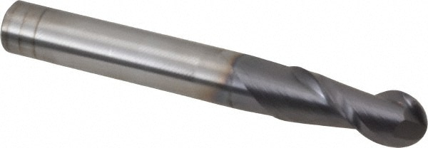 Accupro 12177045 Ball End Mill: 0.3125" Dia, 0.8125" LOC, 2 Flute, Solid Carbide 