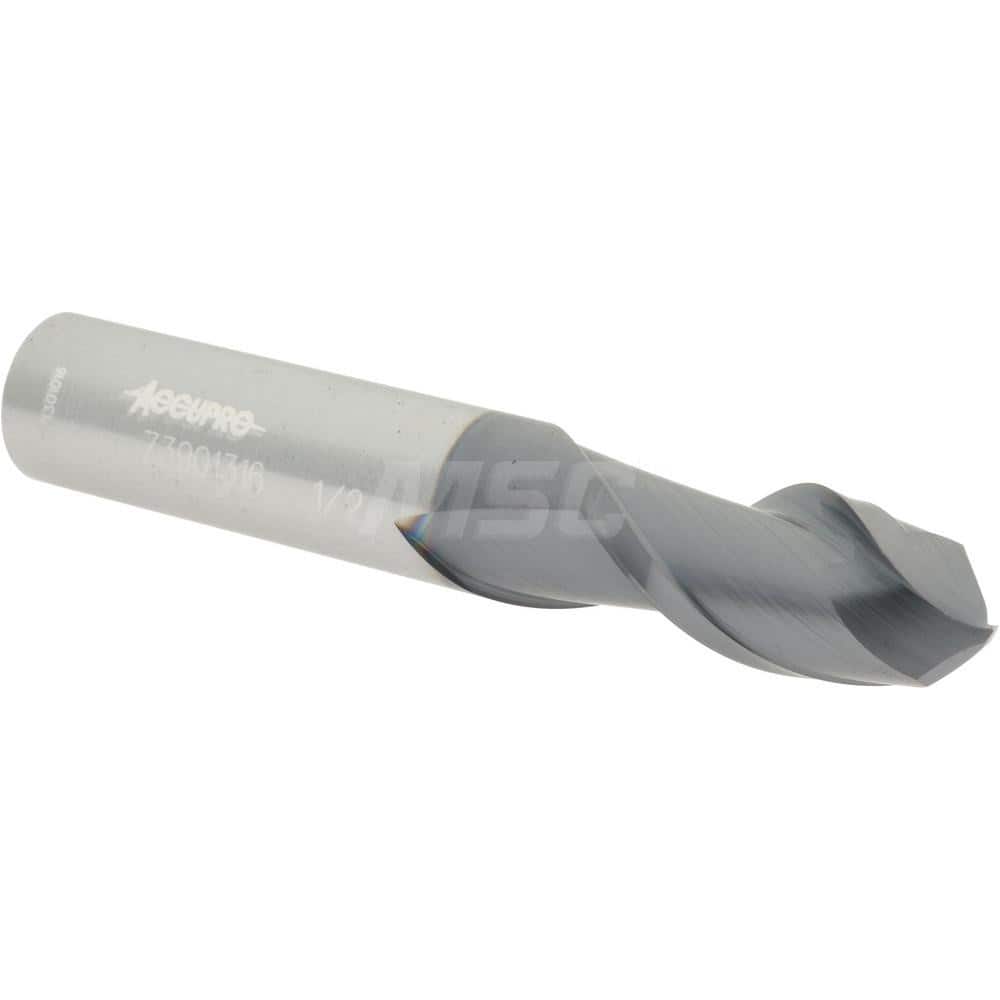 Accupro 12177051 Ball End Mill: 0.5" Dia, 1" LOC, 2 Flute, Solid Carbide 