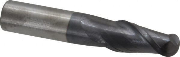 Accupro 12177055 Ball End Mill: 0.625" Dia, 1.25" LOC, 2 Flute, Solid Carbide 