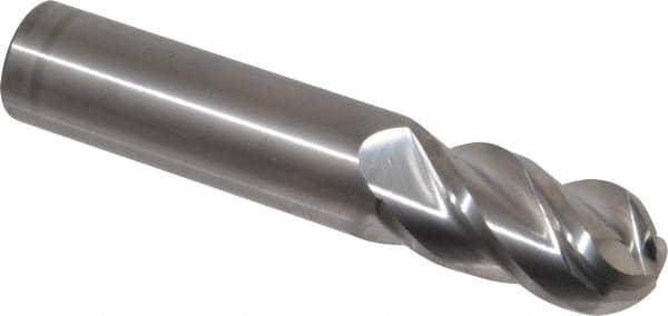 Accupro 12177132 Ball End Mill: 0.75" Dia, 1.5" LOC, 4 Flute, Solid Carbide 