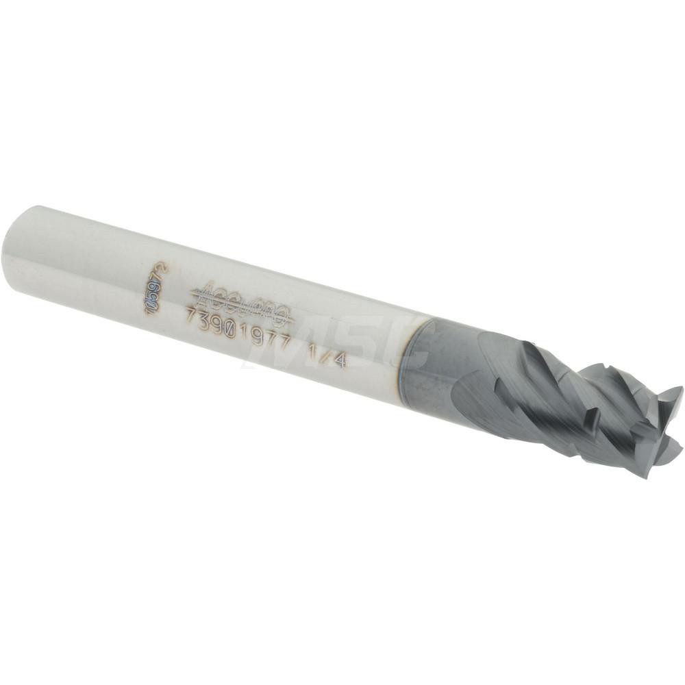 12184981 1/4" Diam 4-Flute 40° Solid Carbide Square Roughing & Finishing End Mill  