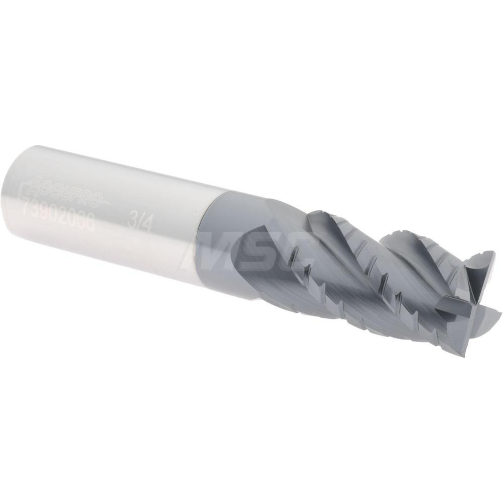 Accupro 12184997 3/4" Diam 4-Flute 40&deg; Solid Carbide Square Roughing & Finishing End Mill Image
