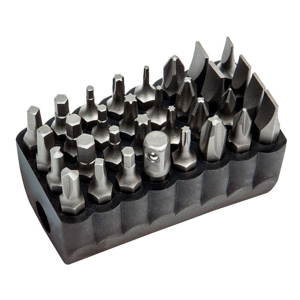 Screwdriver Insert Bit Set: Hex Phillips, Slotted, Square & Torx® - 1/8, 3/16, 3/32, 7/64 & 9/64" Hex, T-10, T-15, T-20, T-25, T-6, T-7 & T-8 Torx®, #0, #1, #2 & #3 Phillips