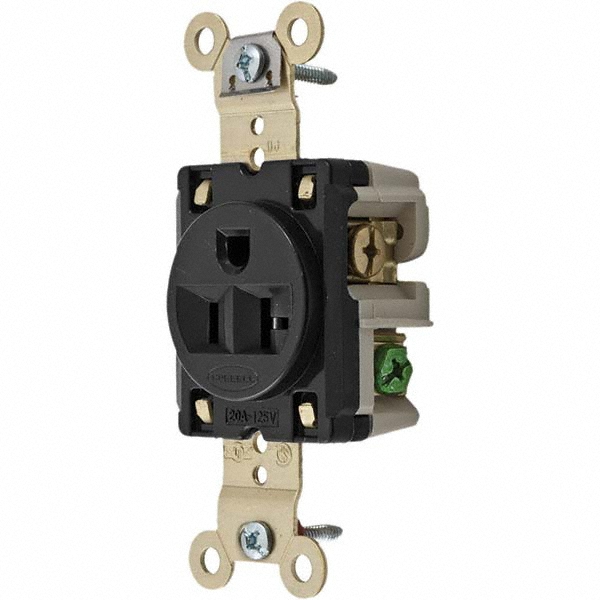 Hubbell Wiring Device-Kellems - Straight Blade Single Receptacle: NEMA ...