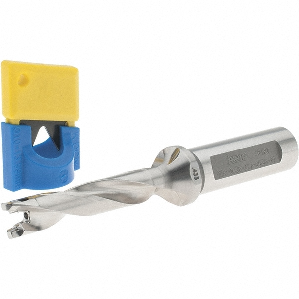 Replaceable-Tip Drill: 0.433 to 0.449" Dia, 2.24" Max Depth, 5/8" Flatted Shank