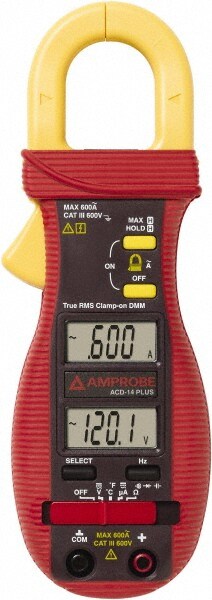 HVAC Clamp Meter: CAT III, 1.0236" Jaw, Clamp On Jaw