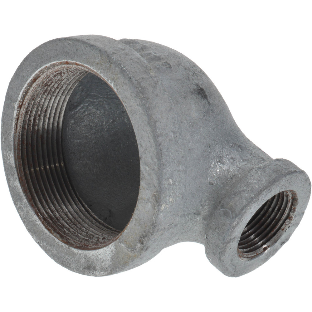 Malleable Iron Pipe Reducing Elbow: 2 x 3/4" Fitting - 300 psi Liquid & Gas, 300 psi Steam