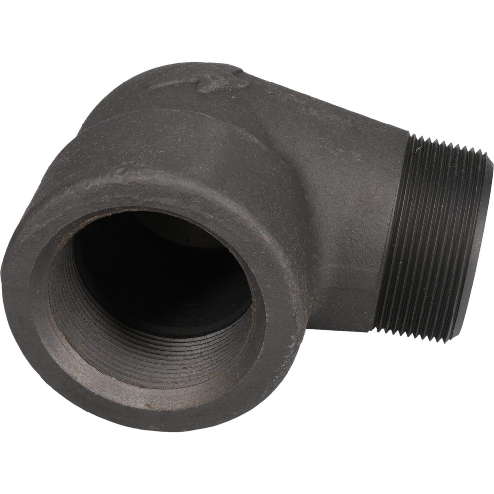 Black 90 deg Street Elbow: 2", Threaded - Forged Carbon Steel, ASME B1.20.1, ASME B16.11, ASTM A105, ASTM A182 & ASTM A350, Class 3000