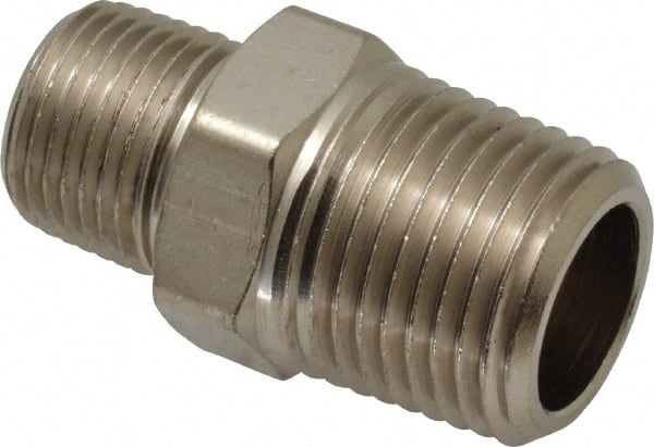 50 1/8" x 1/4" NPT machined Male Brass Hex Nipple Reducer pipe fitting FA214 