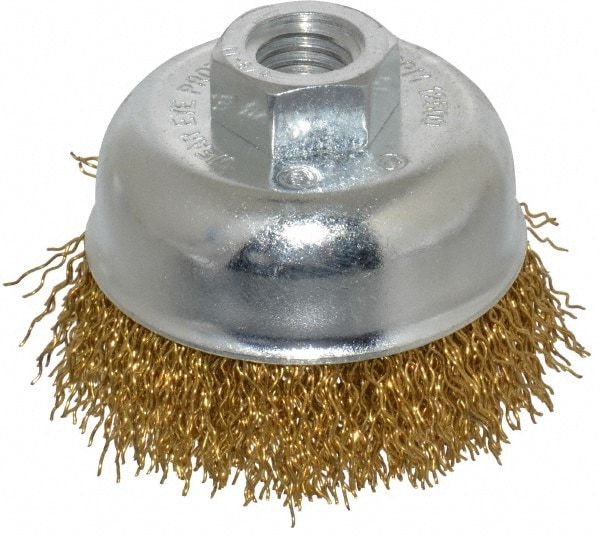 Value Collection 107558350 Cup Brush: 2-3/4" Dia, 0.02" Wire Dia, Brass, Crimped Image