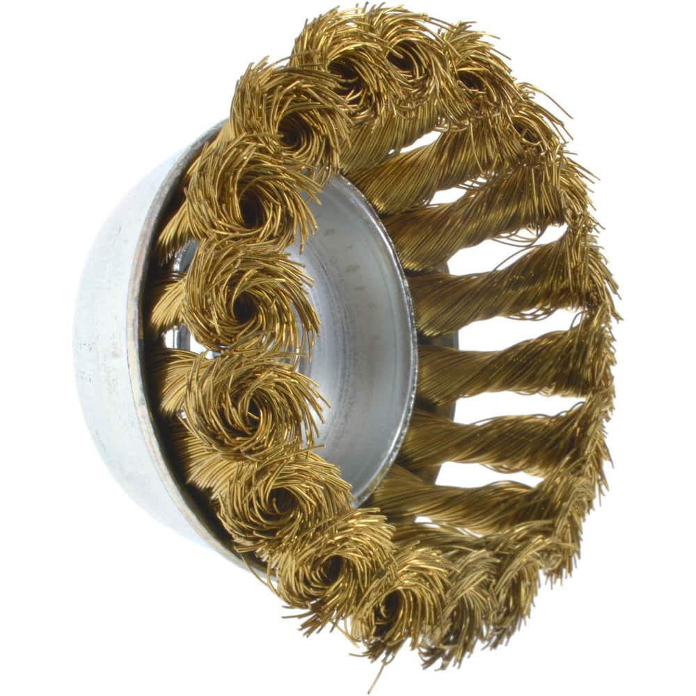 Value Collection - Cup Brush: 3″ Dia, 0.014″ Wire Dia, Brass, Knotted -  74038522 - MSC Industrial Supply