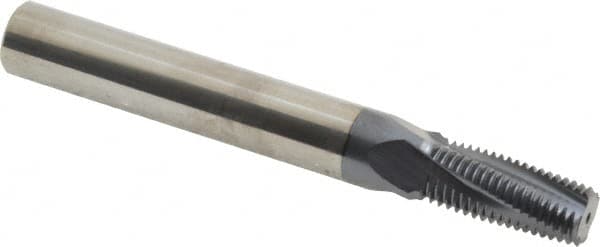 Carmex B0500D1018UN Helical Flute Thread Mill: 1-1/8 - 18 to 1-5/8 - 18, Internal, 4 Flute, 1/2" Shank Dia, Solid Carbide 