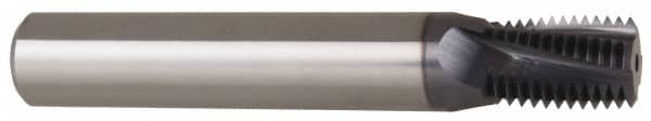 Carmex B0625D0814NPTF Helical Flute Thread Mill: 1/2-14 to 3/4-14, Internal & External, 4 Flute, 5/8" Shank Dia, Solid Carbide 