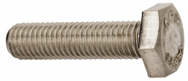 Value Collection R57001112 Hex Head Cap Screw: 1/4-28 x 1", Grade 18-8 Stainless Steel, Uncoated Image