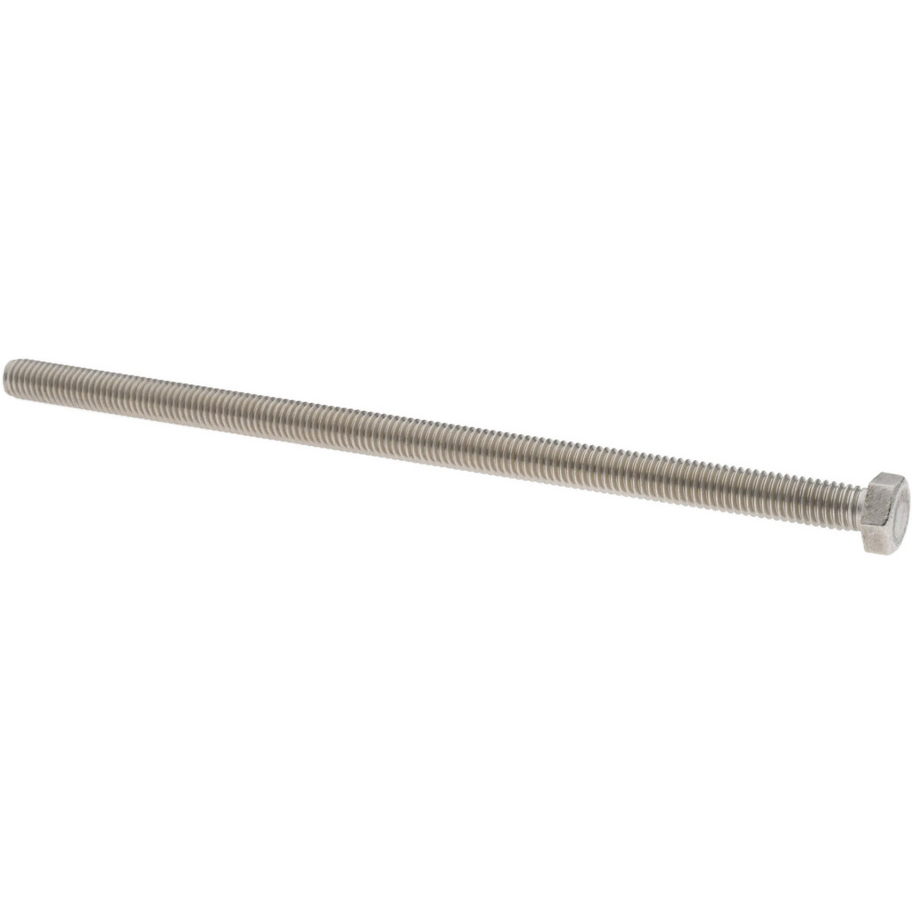 Value Collection R57001146 Hex Head Cap Screw: 3/8-16 x 8", Grade 18-8 Stainless Steel, Uncoated Image