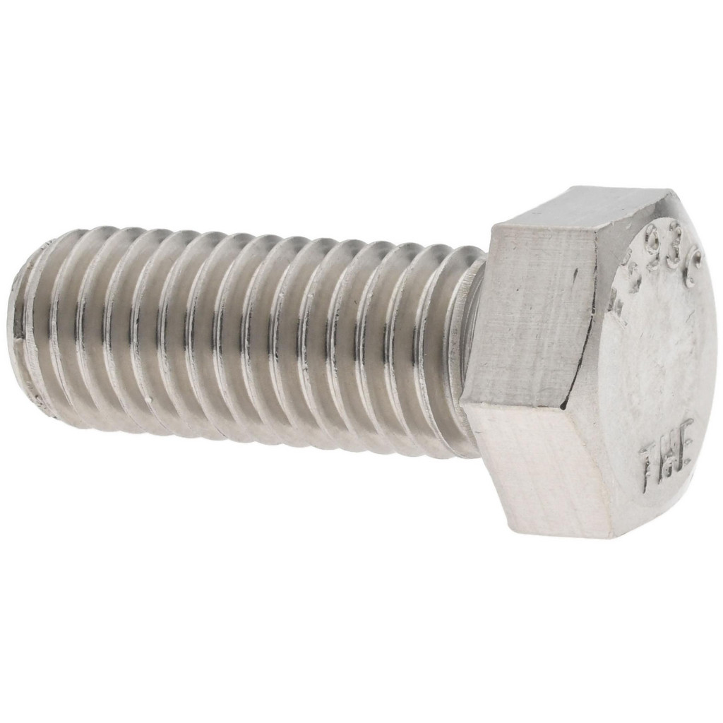 Value Collection R57001176 Hex Head Cap Screw: 9/16-12 x 1-1/2", Grade 18-8 Stainless Steel, Uncoated Image