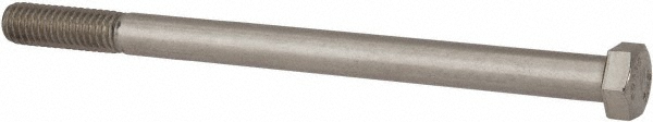 Hex Head Cap Screw: 3/8-16, 5-1/2" Length Under Head, Grade 18-8 Stainless Steel, Bright/Uncoated Finish - Partially Threaded, 9/16" Hex