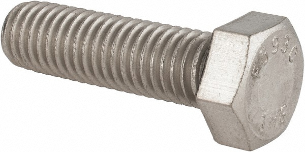 Value Collection -92365 Hex Head Cap Screw: 1/2-13 x 3-1/4", Grade 18-8 Stainless Steel, Uncoated Image