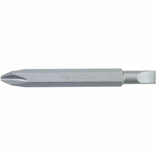 Screwdriver Insert Bit: #1 Point, 6.3 mm Drive, 60 mm OAL - 2-3/8" OAL