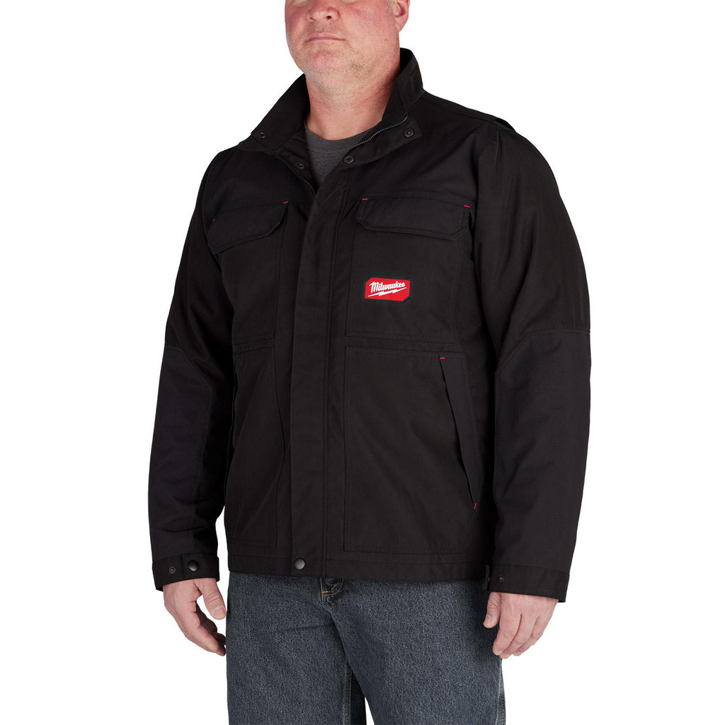 Milwaukee Tool | Milwaukee General Purpose & Washable Jacket: Size Large, Nylon & Polyester, Zipper Closure, No Hood - Black, 6 Pocket | Part #256B-L