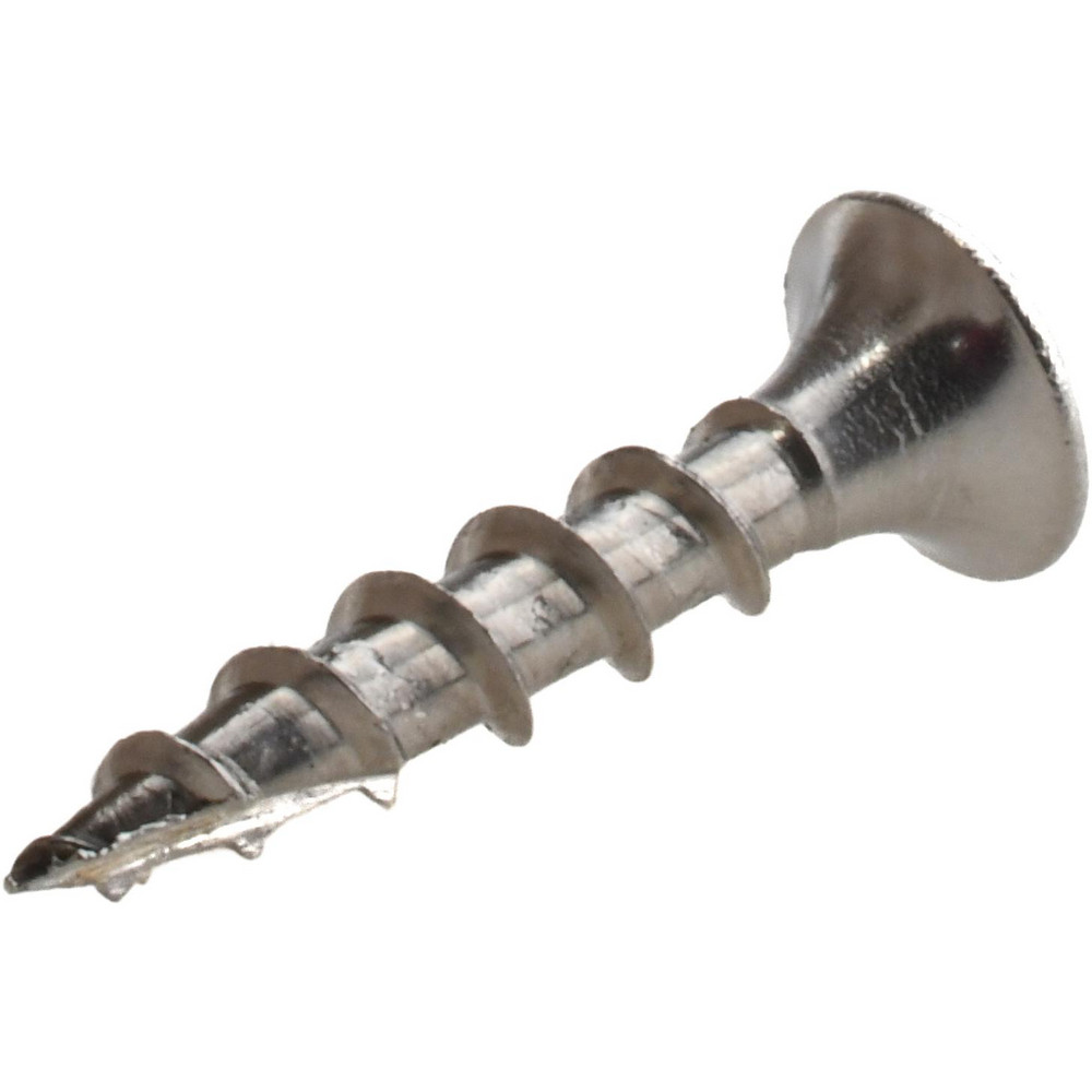 #8 Flat Head, Square Drive Stainless Steel Deck Screw - 1" OAL, Grade 305, Type 17 Point