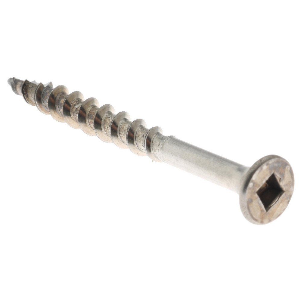 #8 Flat Head, Square Drive Stainless Steel Deck Screw - 2" OAL, Grade 305, Type 17 Point