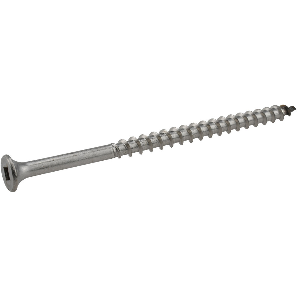 #10 Flat Head, Square Drive Stainless Steel Deck Screw - 3-1/2" OAL, Grade 305, Type 17 Point