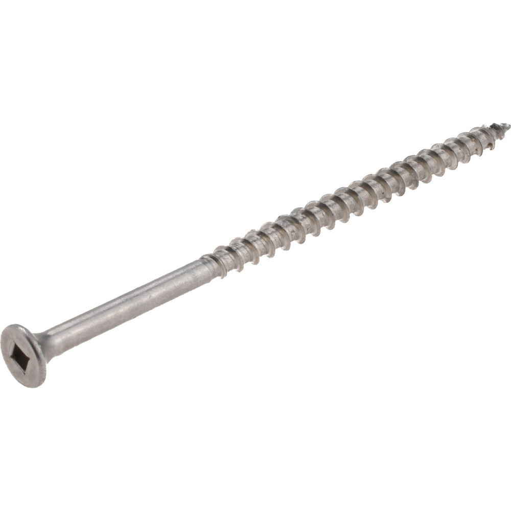 #10 Flat Head, Square Drive Stainless Steel Deck Screw - 4" OAL, Grade 305, Type 17 Point