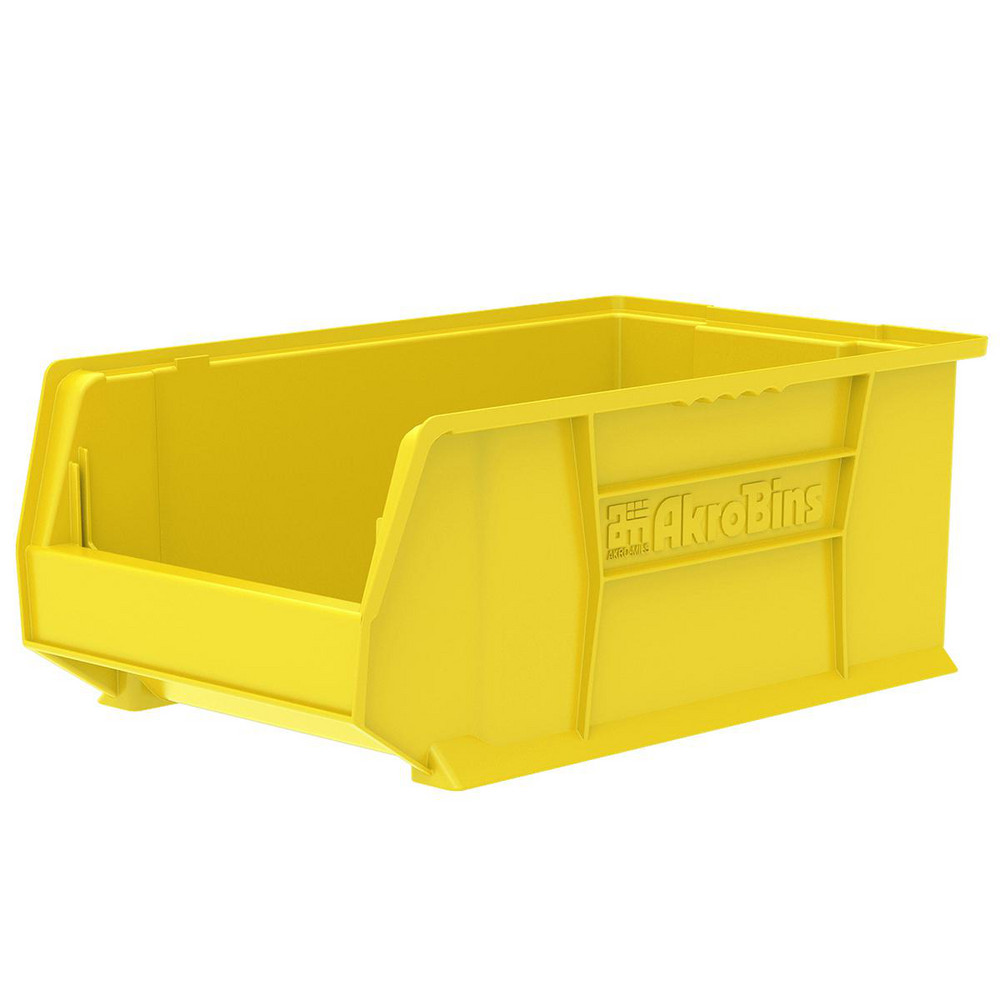 Plastic Hopper Stacking Bin: Yellow - Yellow, Polymer, 200 Lb Capacity