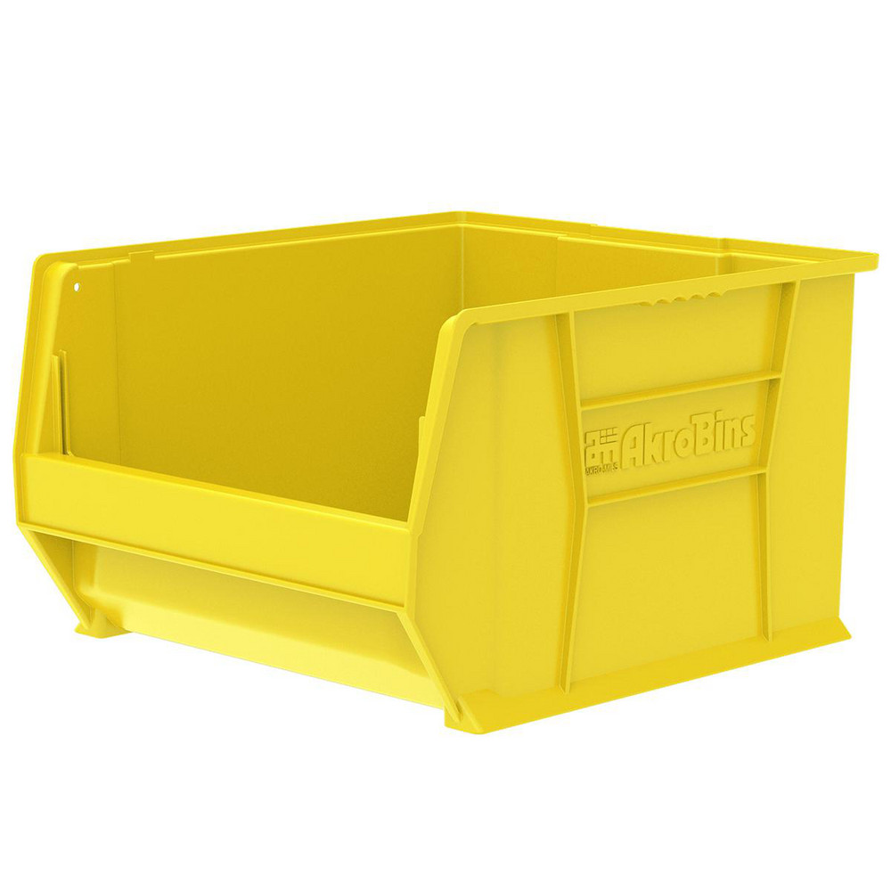 Plastic Hopper Stacking Bin: Yellow - Yellow, Polymer, 300 Lb Capacity