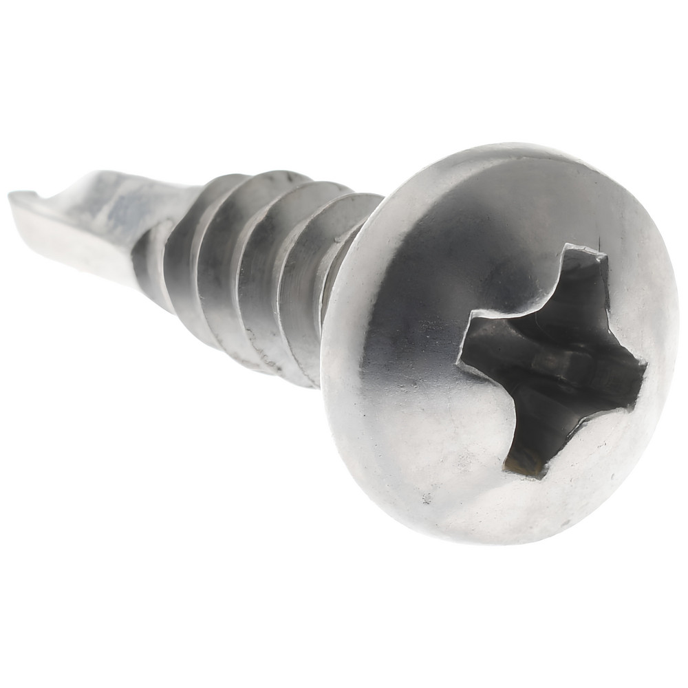 #8, Pan Head, Phillips Drive, 5/8" Length Under Head, #2 Point, Self Drilling Screw