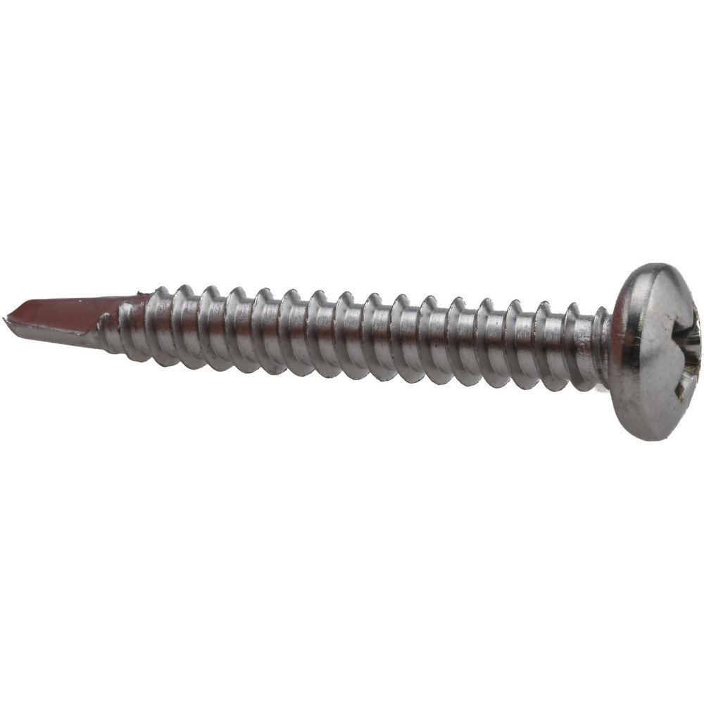 #10, Pan Head, Phillips Drive, 1-1/2" Length Under Head, #3 Point, Self Drilling Screw