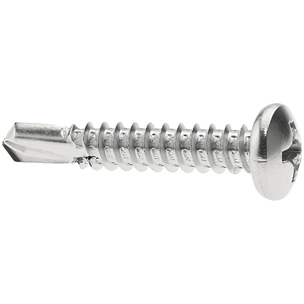 #12, Pan Head, Phillips Drive, 1-1/4" Length Under Head, #3 Point, Self Drilling Screw