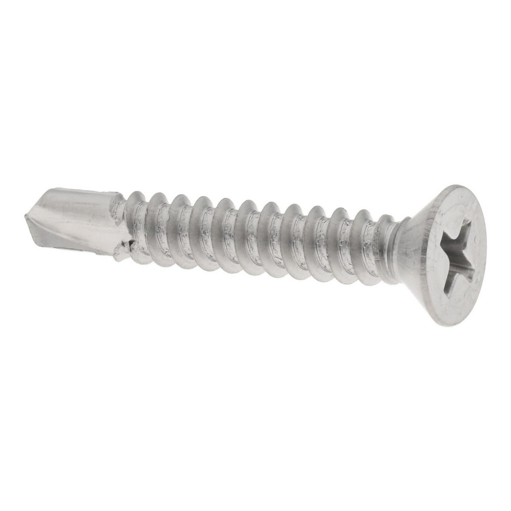 #10, Flat Head, Phillips Drive, 1-1/4" OAL, #3 Point, Self Drilling Screw