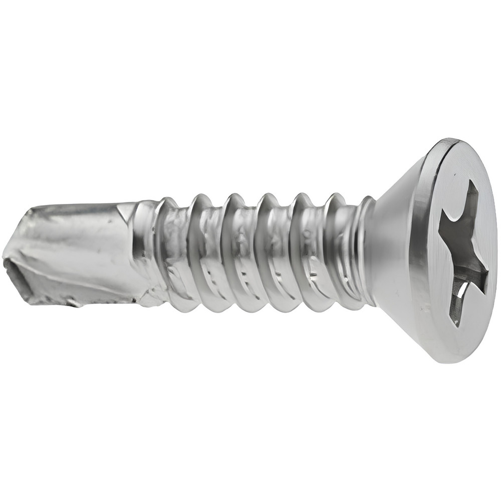 #14, Flat Head, Phillips Drive, 1" OAL, #3 Point, Self Drilling Screw