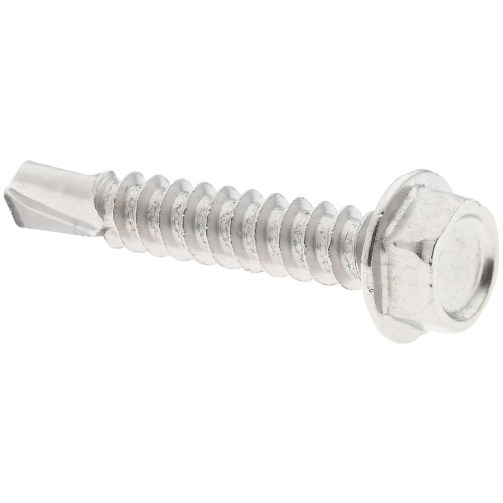 #8, Hex Washer Head, Hex Drive, 1" Length Under Head, #2 Point, Self Drilling Screw