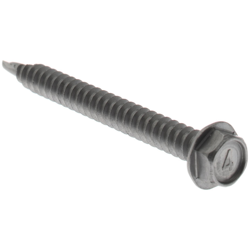 #8, Hex Washer Head, Hex Drive, 1-3/4" Length Under Head, #2 Point, Self Drilling Screw