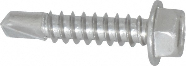 Value Collection MSC-74125436 #12, Hex Washer Head, Hex Drive, 1" Length Under Head, #3 Point, Self Drilling Screw Image