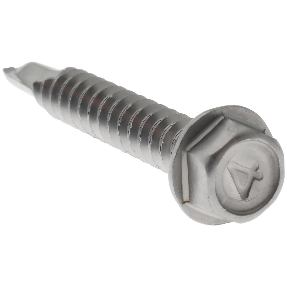 #12, Hex Washer Head, Hex Drive, 1-1/2" Length Under Head, #3 Point, Self Drilling Screw