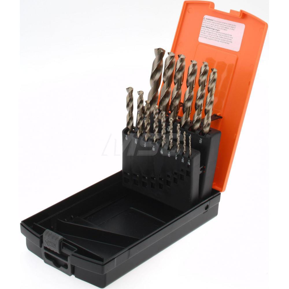 Hertel - Drill Bit Set: Jobber Length Drill Bits, 15 Pc, 135 °, Cobalt ...