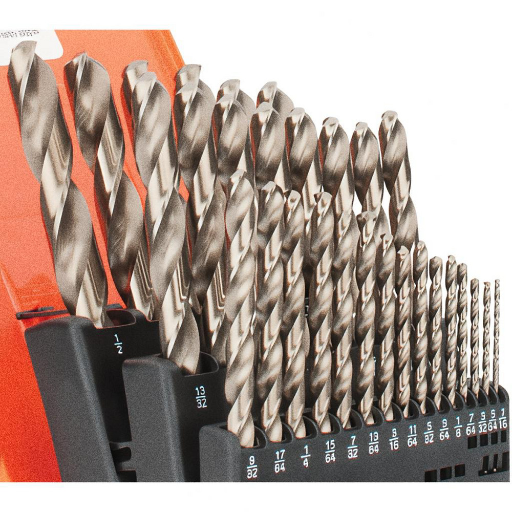 Hertel - Drill Bit Set: Jobber Length Drill Bits, 29 Pc, 135