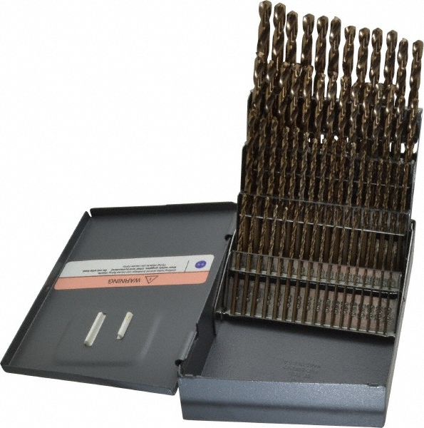 Hertel 74129461 Drill Bit Set: Jobber Length Drill Bits, 60 Pc, 135 &deg;, Cobalt Image