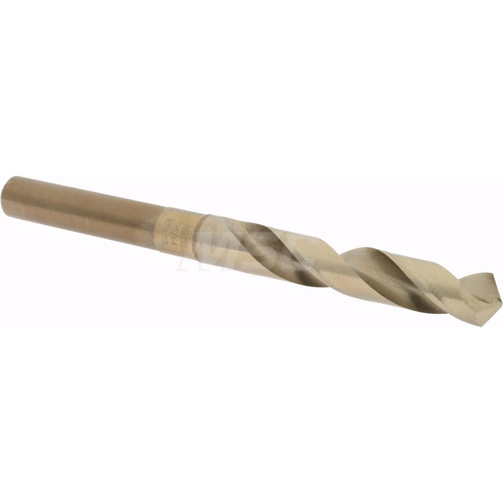 Reduced Shank Drill Bit: 35/64'' Dia, 1/2'' Shank Dia, 118 °, Cobalt