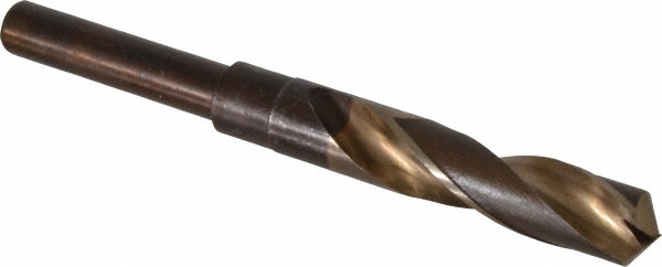 Reduced Shank Drill Bit: 43/64'' Dia, 1/2'' Shank Dia, 118 °, Cobalt