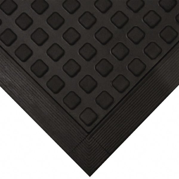 Wearwell 502.58x2x3BK Anti-Fatigue Modular Tile Mat: Dry Environment, 3" Length, 24" Wide, 5/8" Thick, Black 