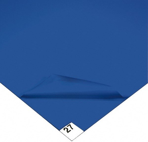 Wearwell 095.3X5MATBL Clean Room Mat: Tacky Sheets, 3 Wide, 60" Long, 1/8" Thick 